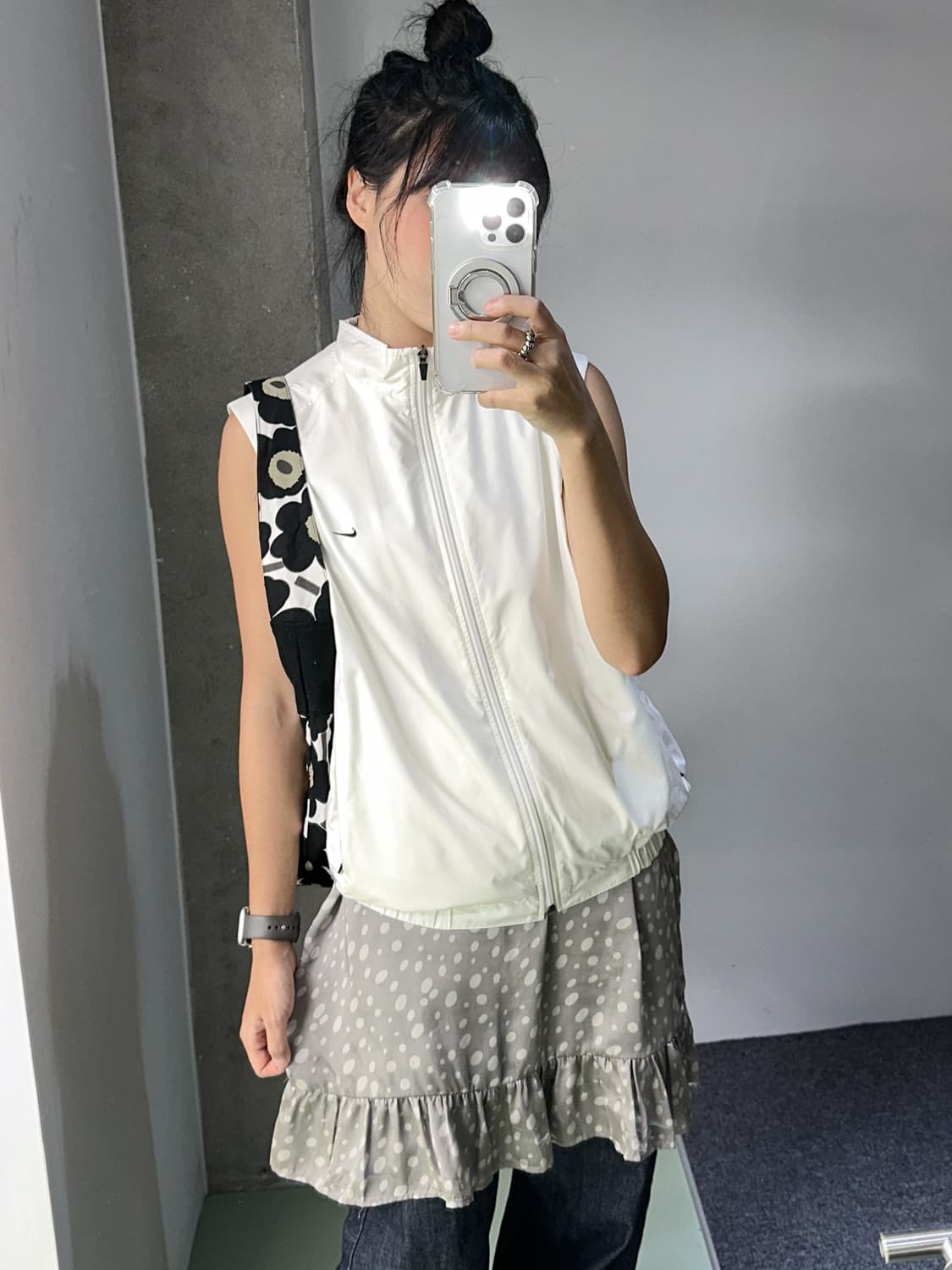 silky gray dot dress 상품이미지3