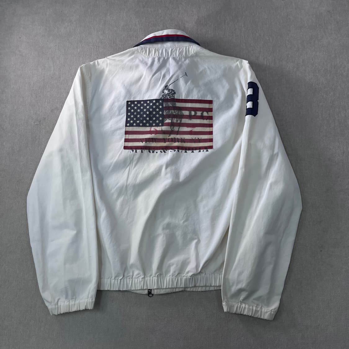 100 폴로랄프로렌 빅포니 성조기 화이트 블루종 자켓 상품이미지2