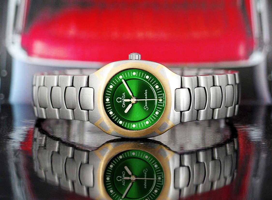오메가 씨마스터 폴라리스 그린 선레이 다이얼 여성용 스틸 시계 상품이미지9
