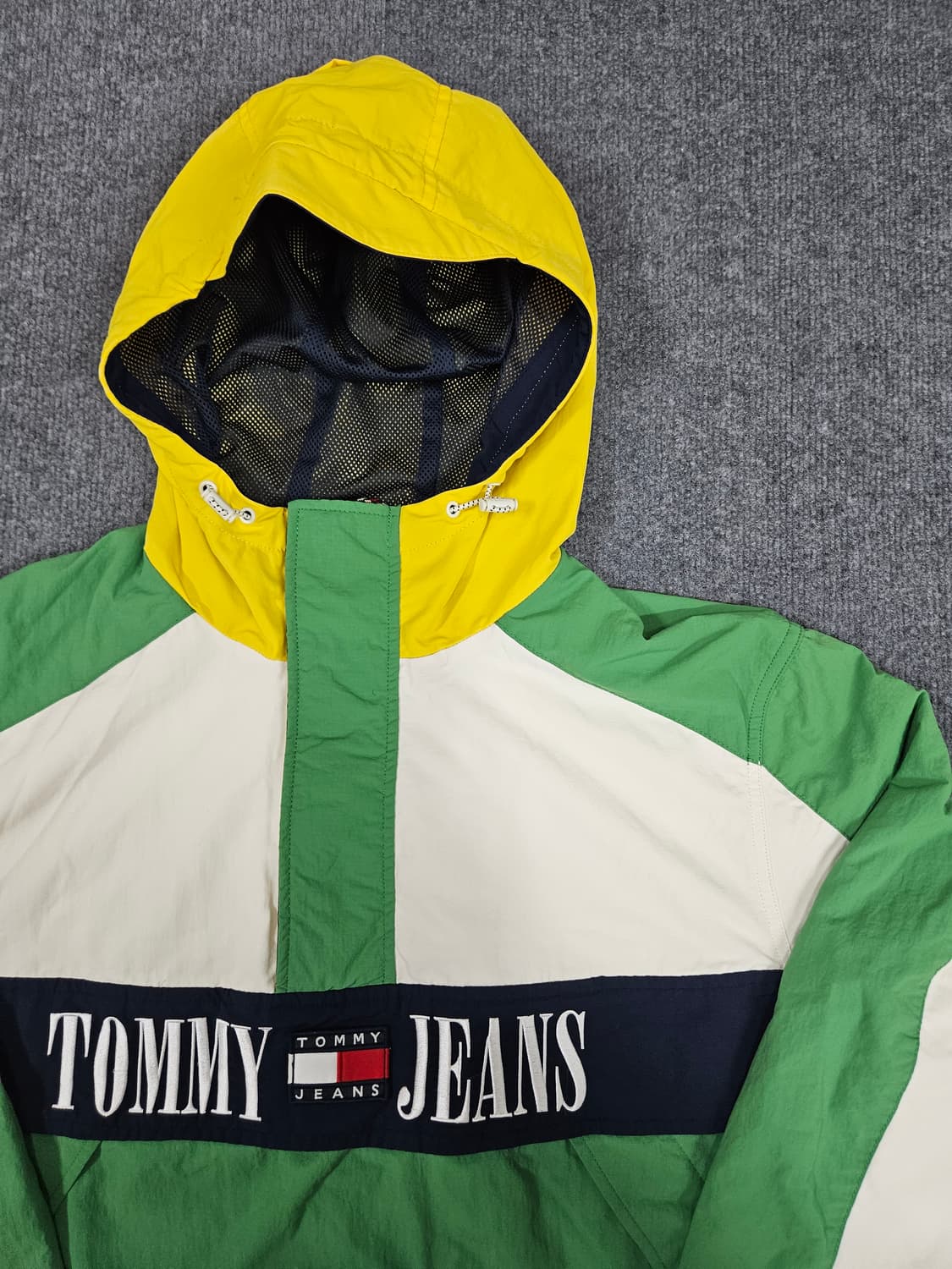 타미힐피거 남성 컬러블록 로고 아노락 후드 자켓(급처) 상품이미지3