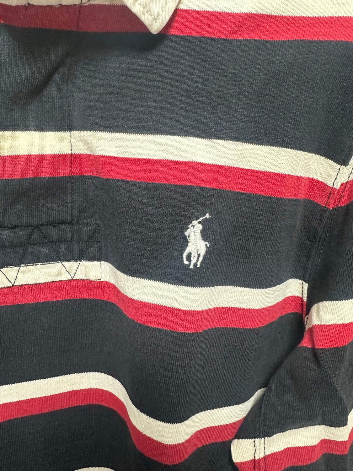 no.116 폴로 랄프로렌 스트라이프럭비티 L 상태굿 상품이미지2