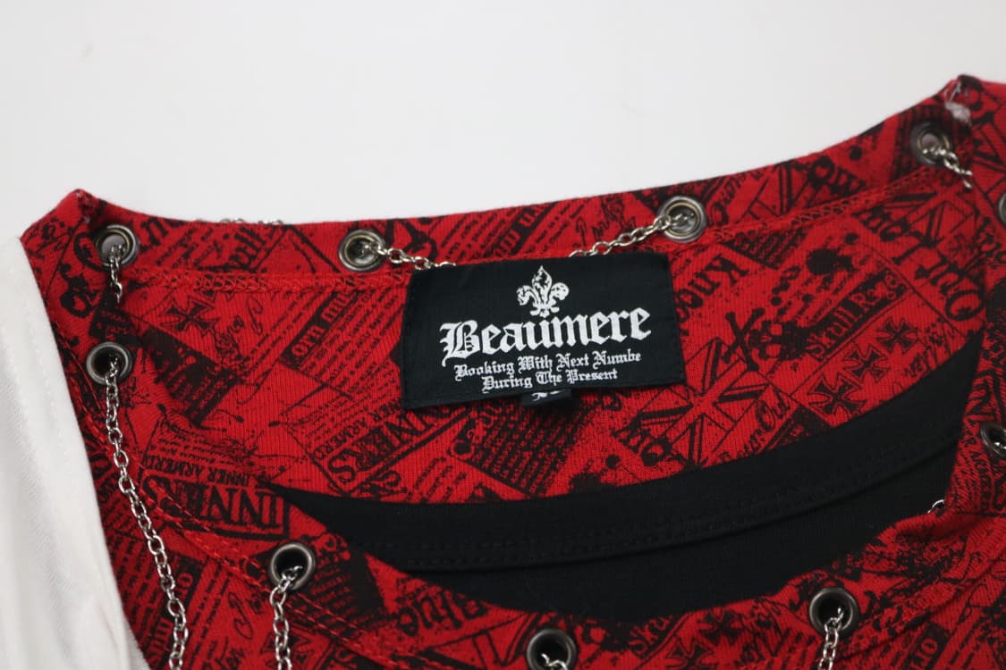 Beaumere 보메르 펑크 록 레이어드 체인 롱슬리브 티셔츠 상품이미지5