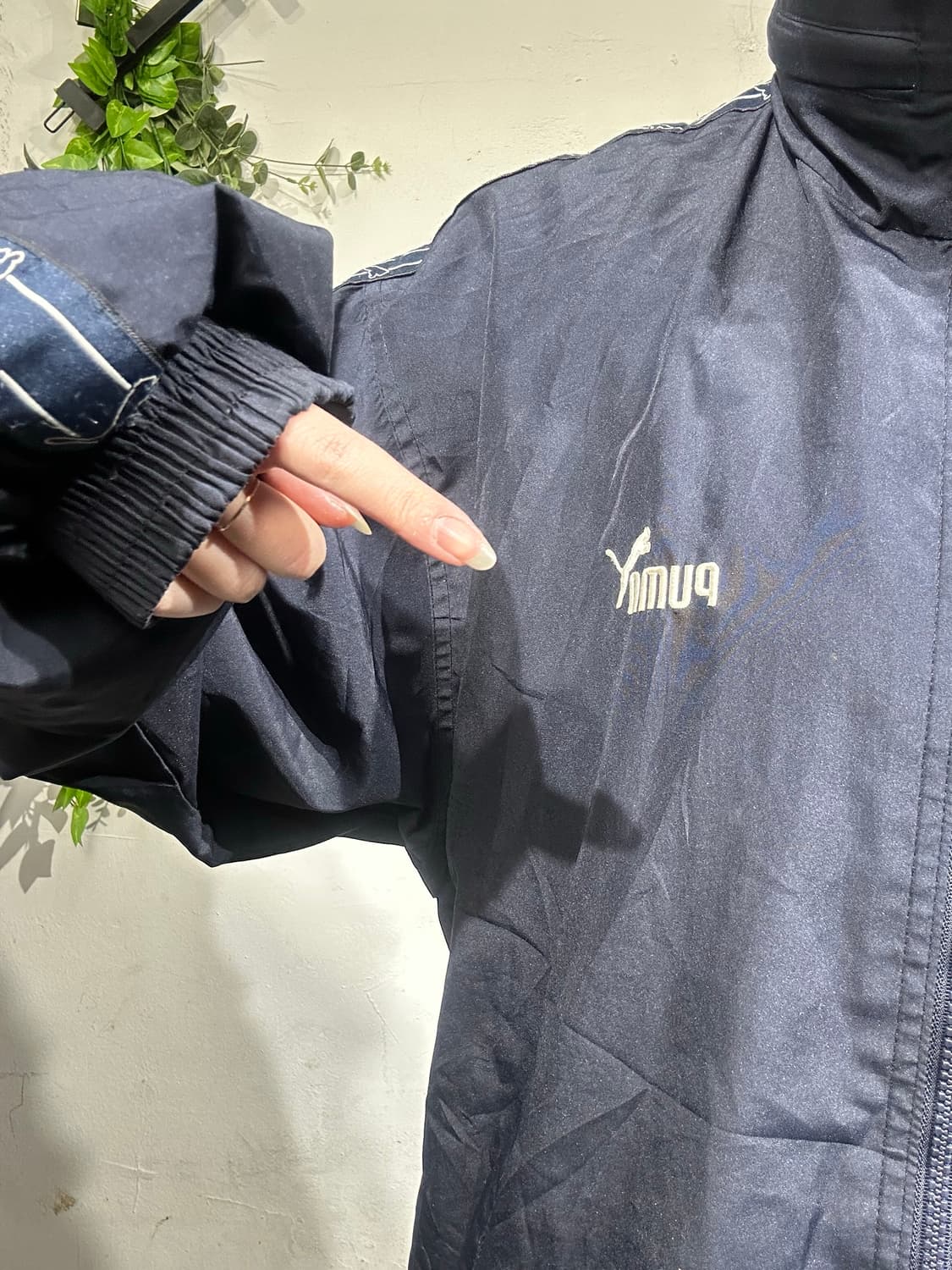 푸마 네이비 사이드 라인 바람막이 트랙 자켓 95 상품이미지4