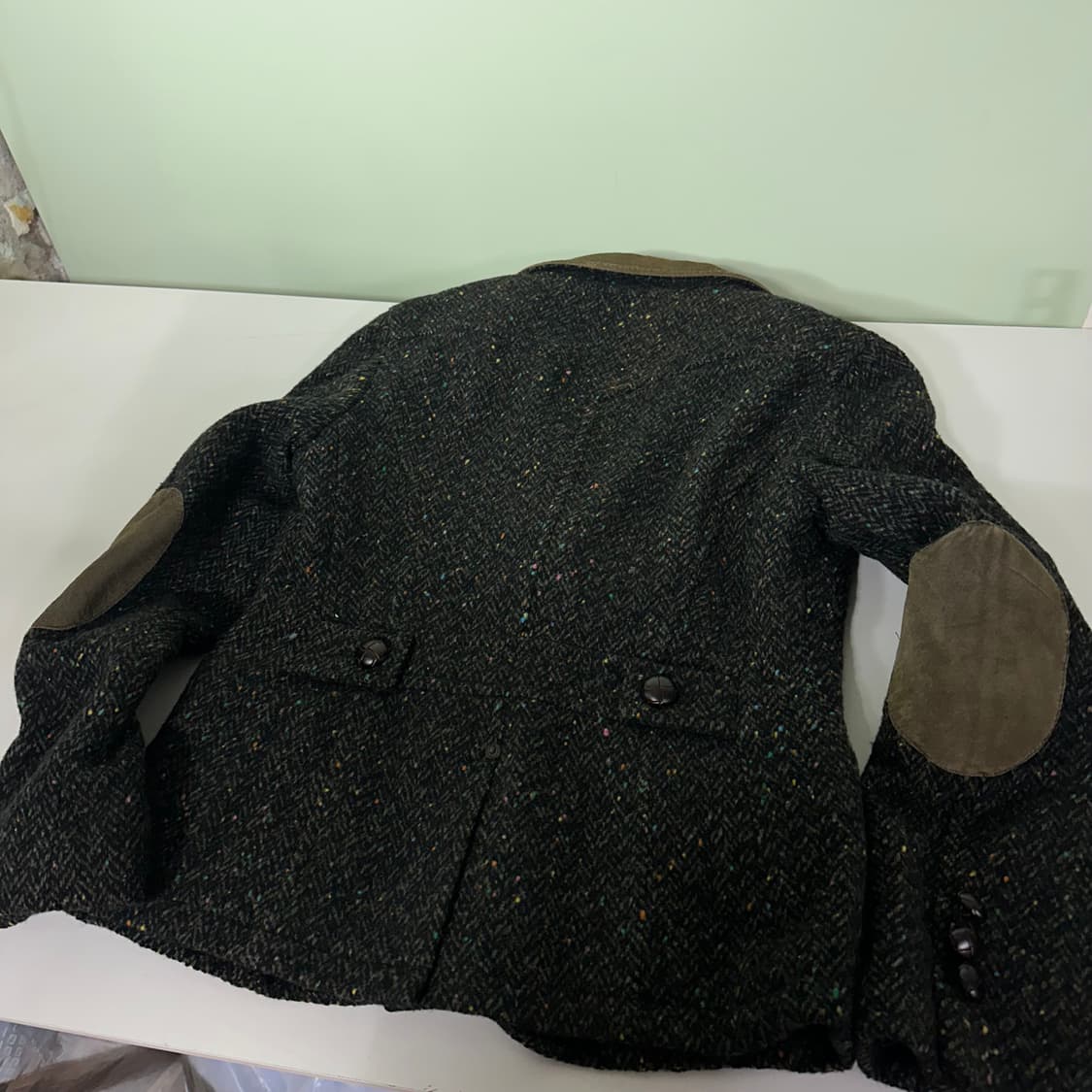 우먼M 빈폴레이디스 나염 스웨이드배색 암패치 하운드투스체크 블레이져 상품이미지6