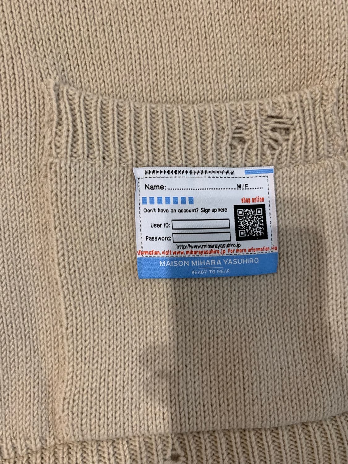 23FW 미하라 야스히로 패디드 니트 집업 상품이미지2