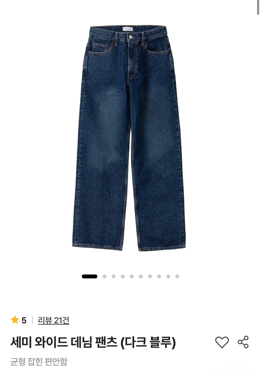 스테디에브리웨어 세미와이드 데님팬츠 다크블루 3사이즈 상품이미지1
