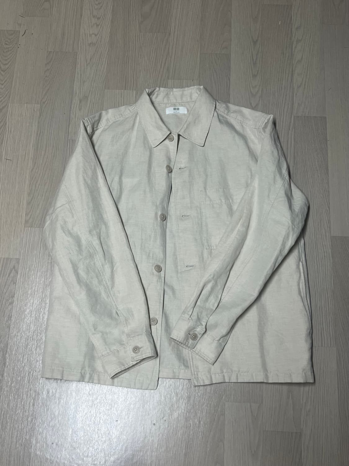유니클로 남방 코튼 린넨셔츠 재킷 L사이즈 상품이미지3
