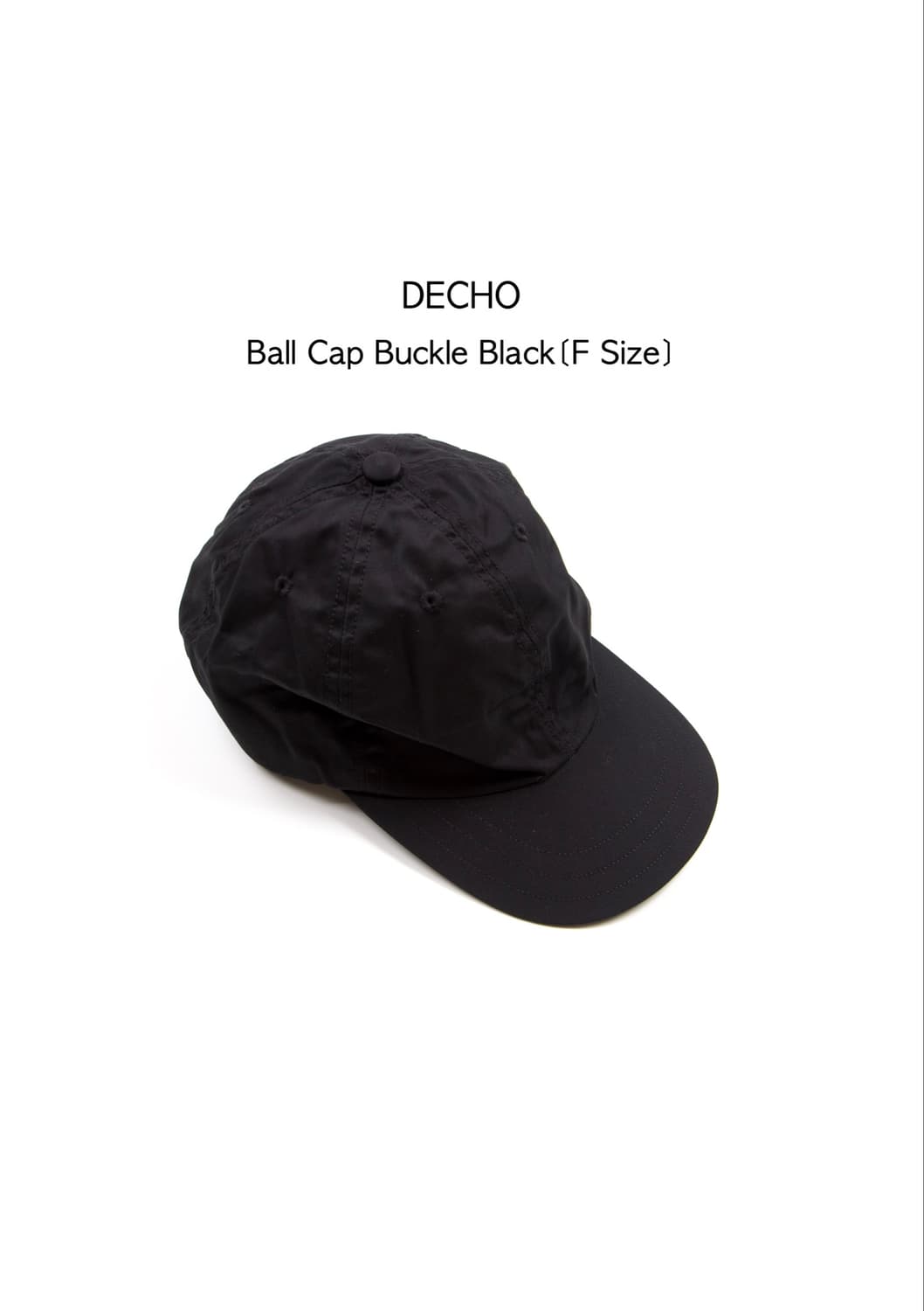 DECHO 볼 캡 버클 블랙 [F 사이즈] 상품이미지1