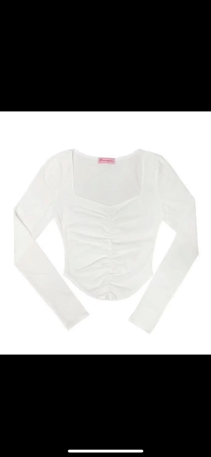 플리즈노팔로우 달린탑 화이트 상품이미지1