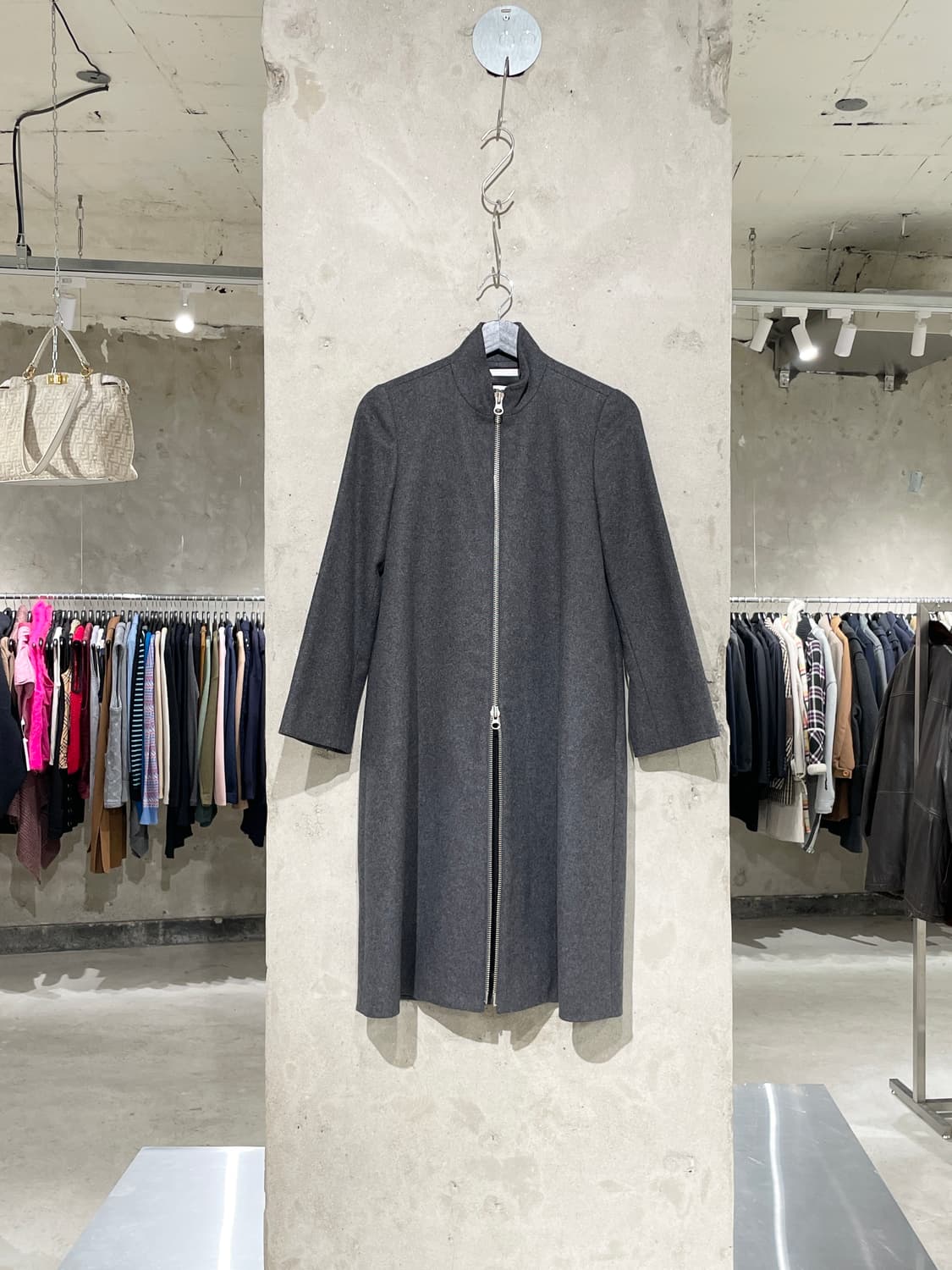 mm6 메종 마르지엘라 차콜 투 웨이 집업 울 롱 자켓 상품이미지1