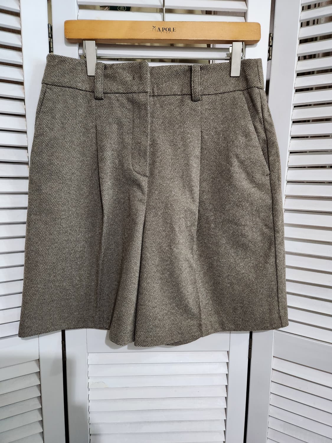 cacharel헤링본 핀턱와이드 4부반바지 상품이미지2