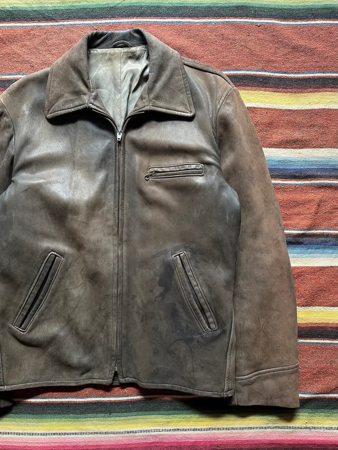 50s USA Vintage Deerskin Leather Jacket 상품이미지2