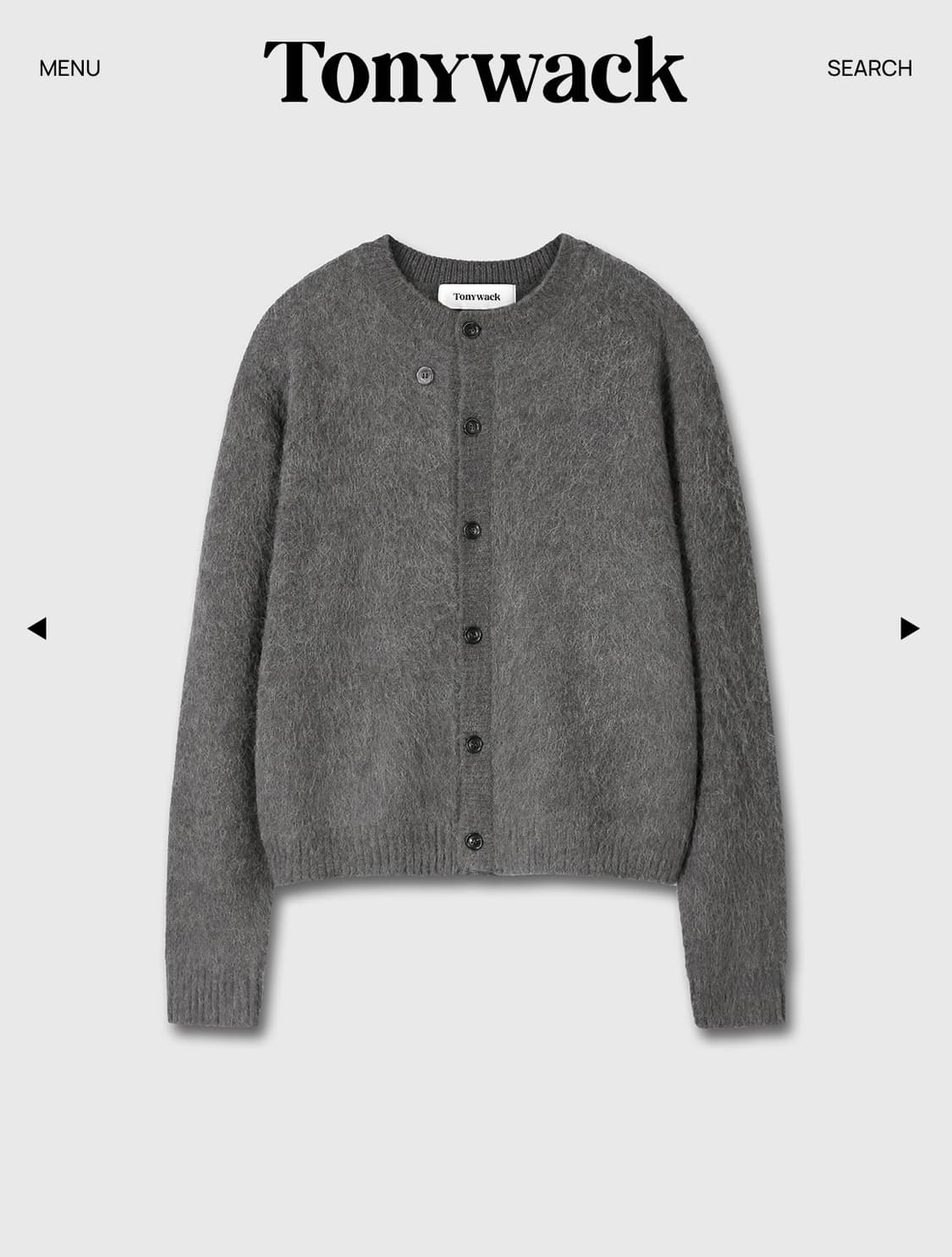 ALPACA MOHAIR CREW-NECK CARDIGAN_ CARBON 상품이미지1