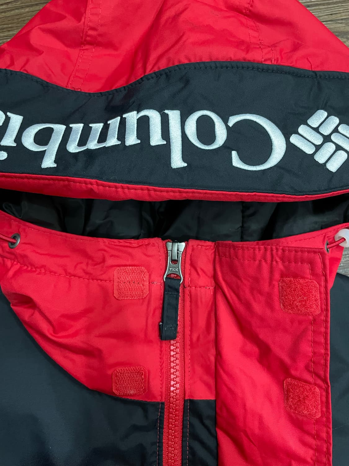 컬럼비아 풀오버 아노락 패딩 자켓 레드 상품이미지7