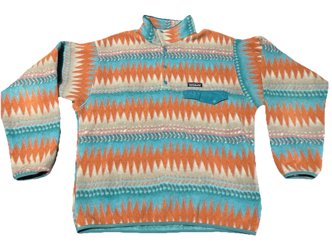 10s 파타고니아 신칠라 스냅-T 오렌지/민트 아즈텍 패턴 상품이미지1