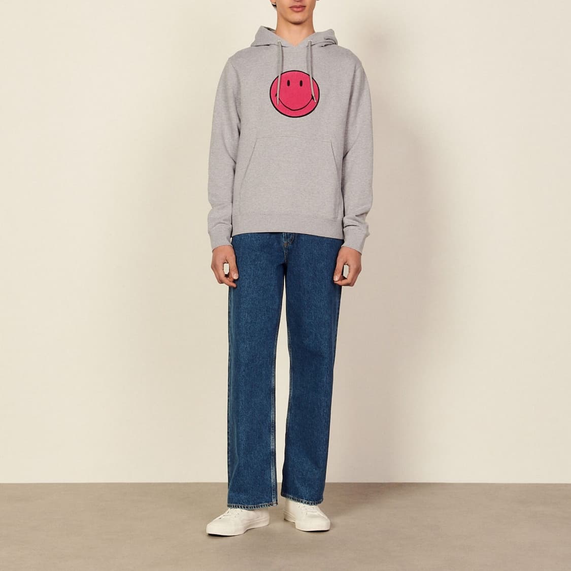 (L) 산드로옴므 SMILEY 그레이 후드티 상품이미지4