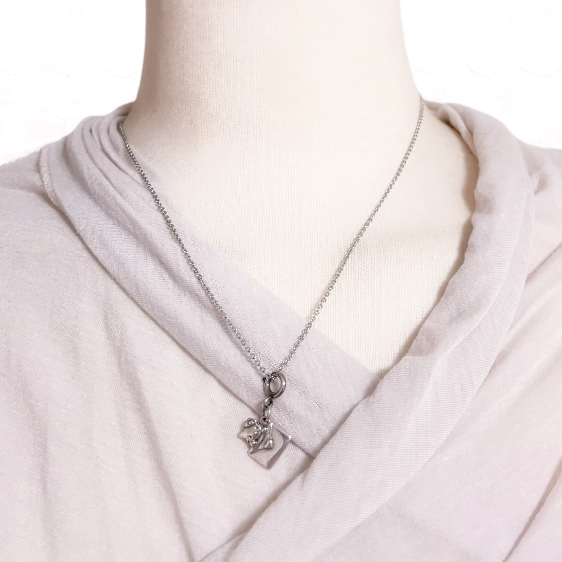 고전키티 헬로키티 925 실버 챰 하트 손편지 키티 목걸이  상품이미지1