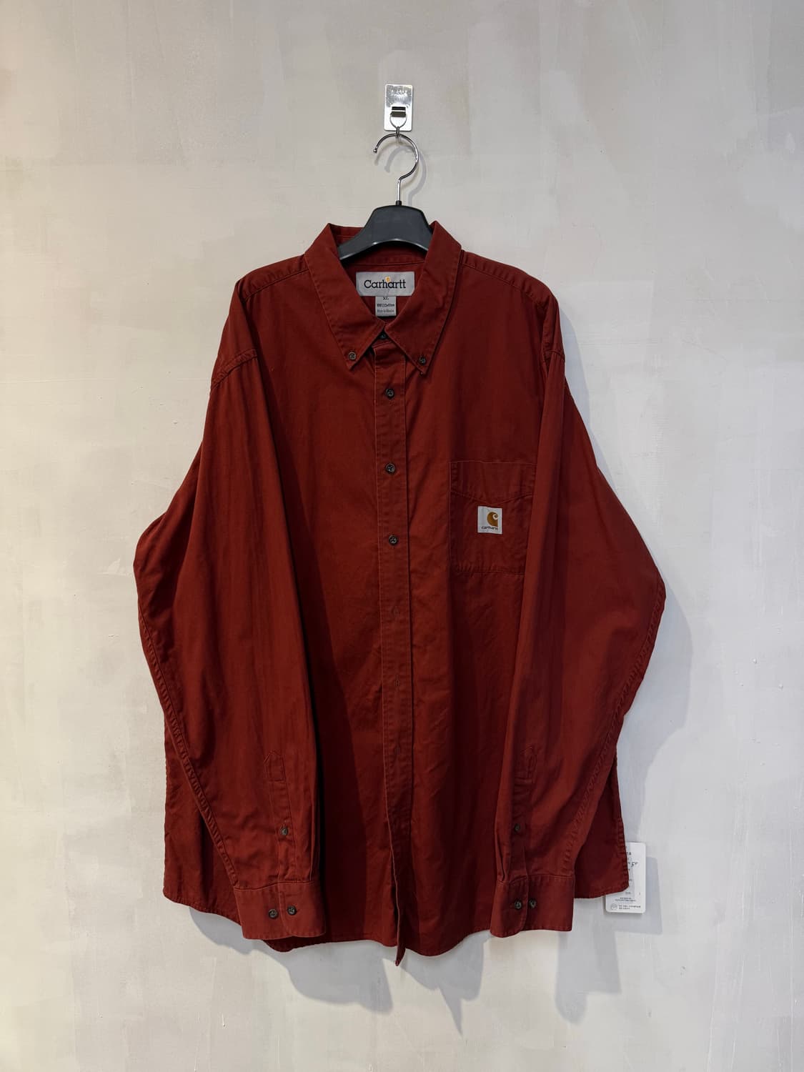 칼하트 오렌지레드 긴팔셔츠 상품이미지1