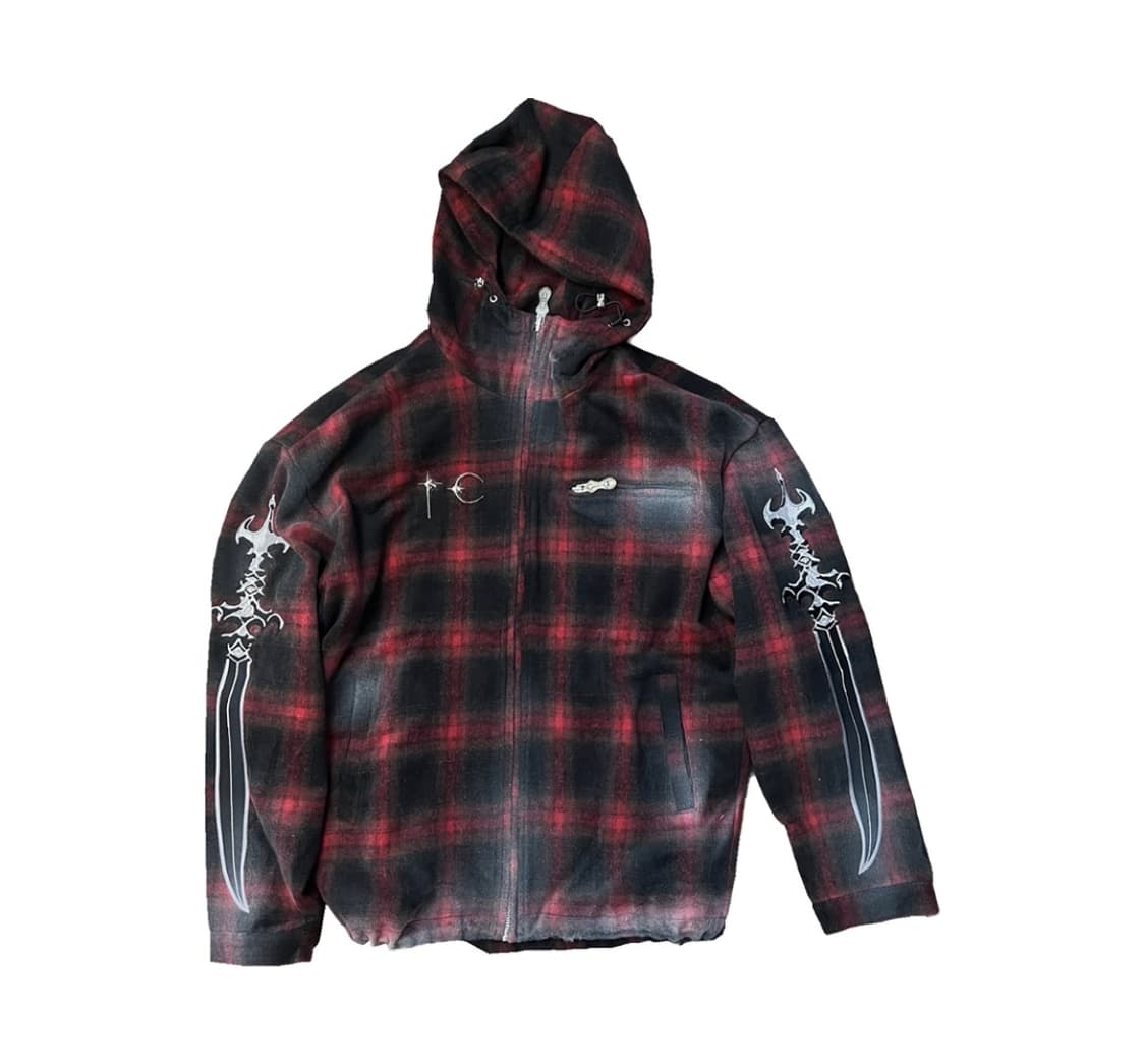 떠그 클럽 아랍 소드 플란넬 후드 집업 레드 상품이미지1