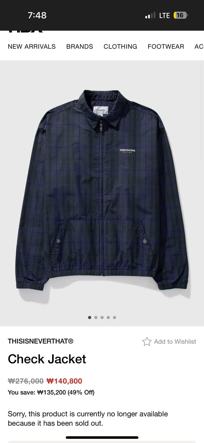 디스이즈네버뎃 코듀라 체크 자켓 M 상품이미지1