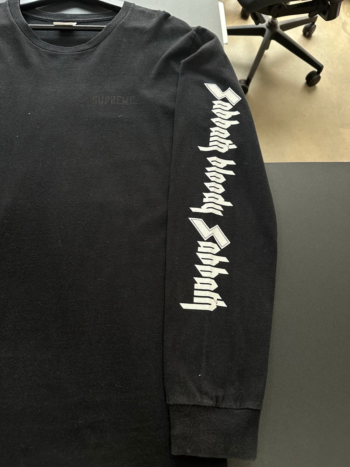 슈프림x블랙사바스 16 S/S 레터링 롱슬리브 긴팔티 블랙 상품이미지7