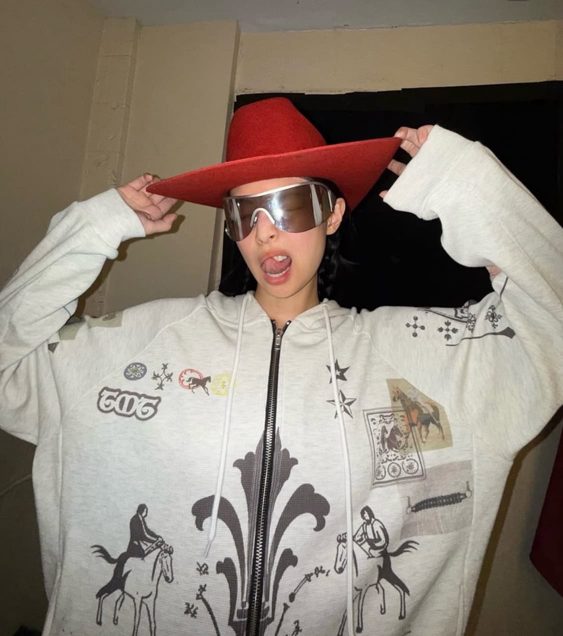 투머치택스 프린티드 와플 후드집업 상품이미지4