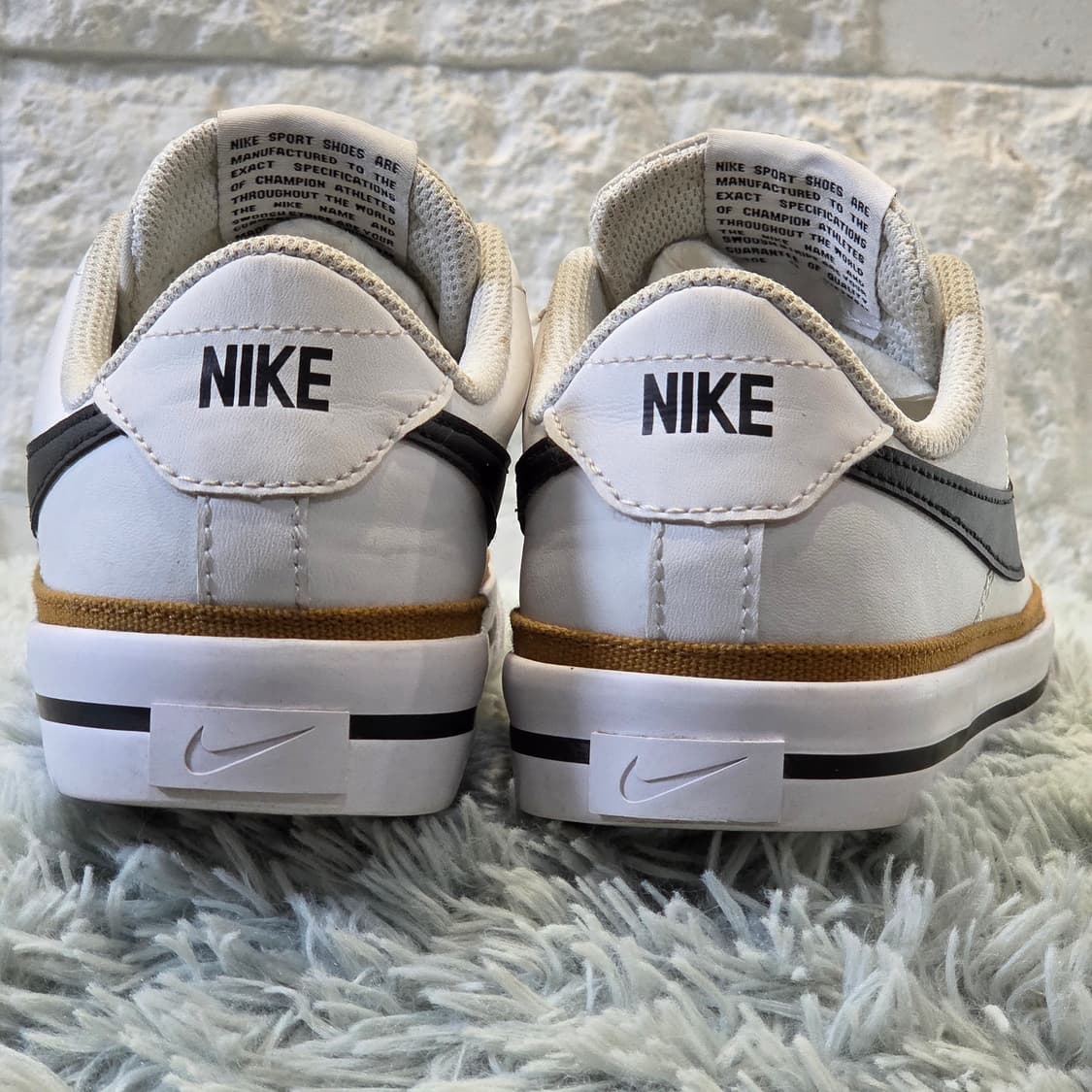 6a-9:나이키 코트 레거시 GS 화이트 블랙 23.5cm 상품이미지3