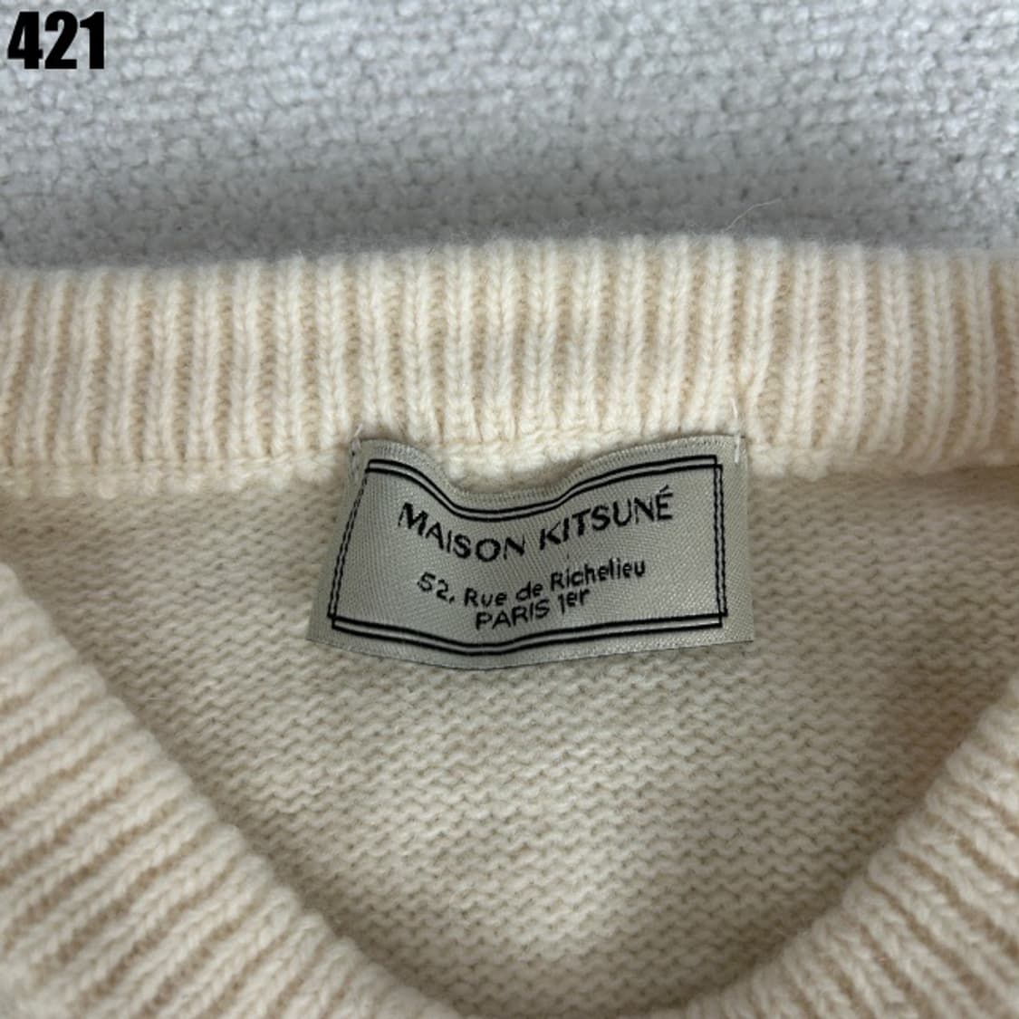 메종키츠네 아이보리 니트  상품이미지2
