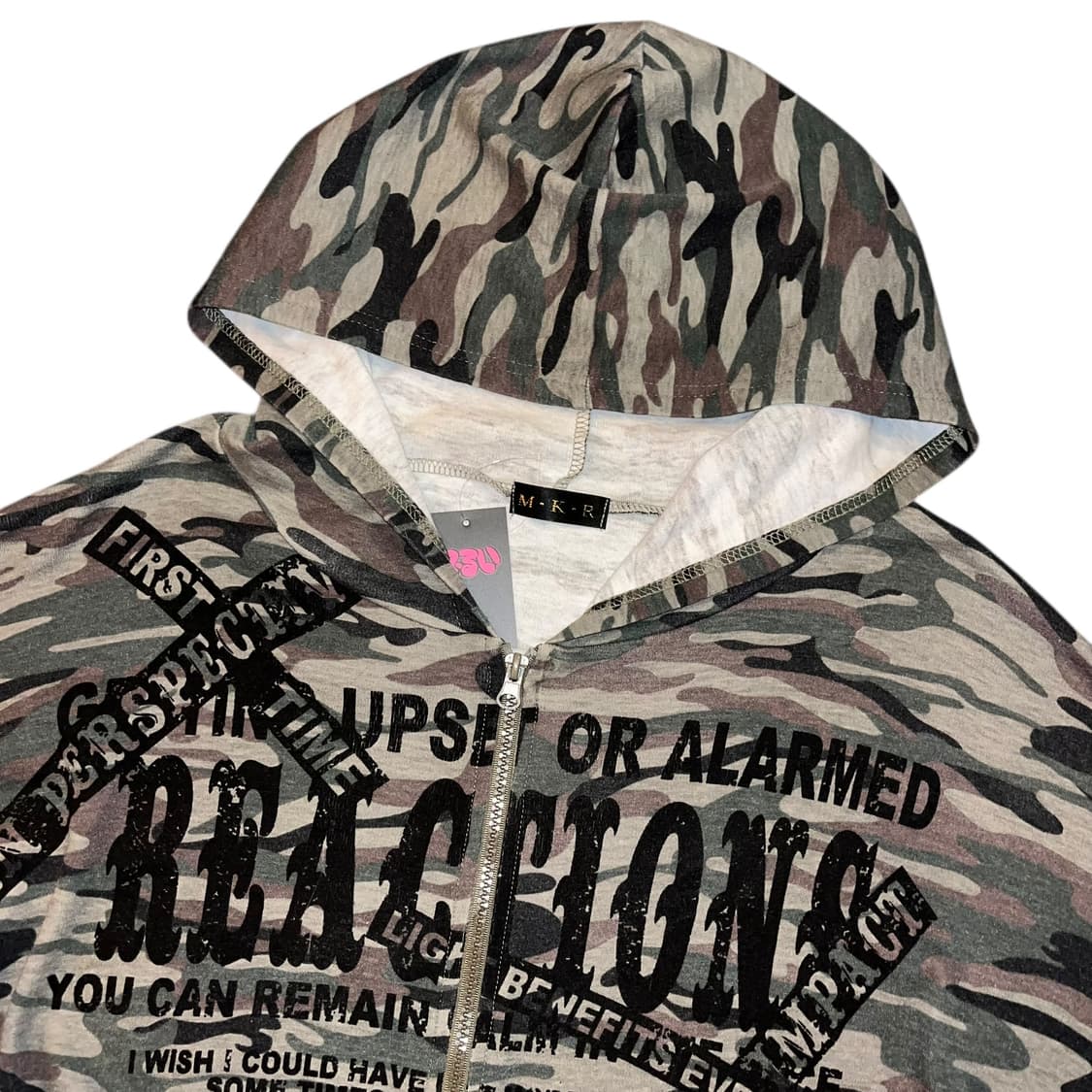 MKR 엠케이알 카모 큐빅 해골 후드집업 펑크갸루y2k 상품이미지6