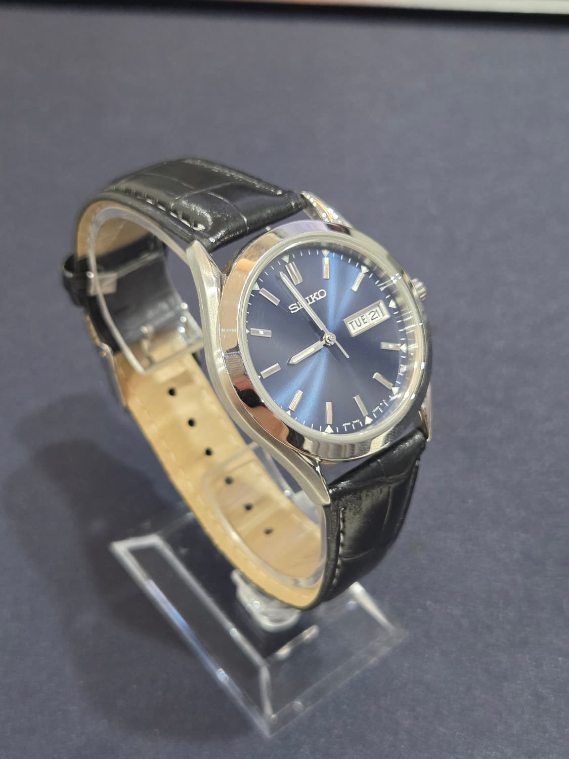 90s 빈티지 세이코 데이데이트 7N43-9080 청판 가죽 시계 상품이미지1