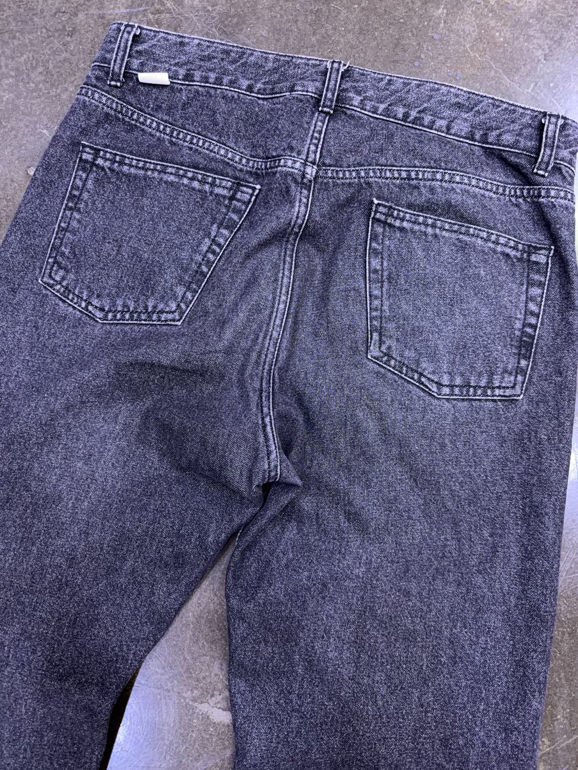 유니폼브릿지 핀턱 와이드 흑청 데님팬츠 L 상품이미지8