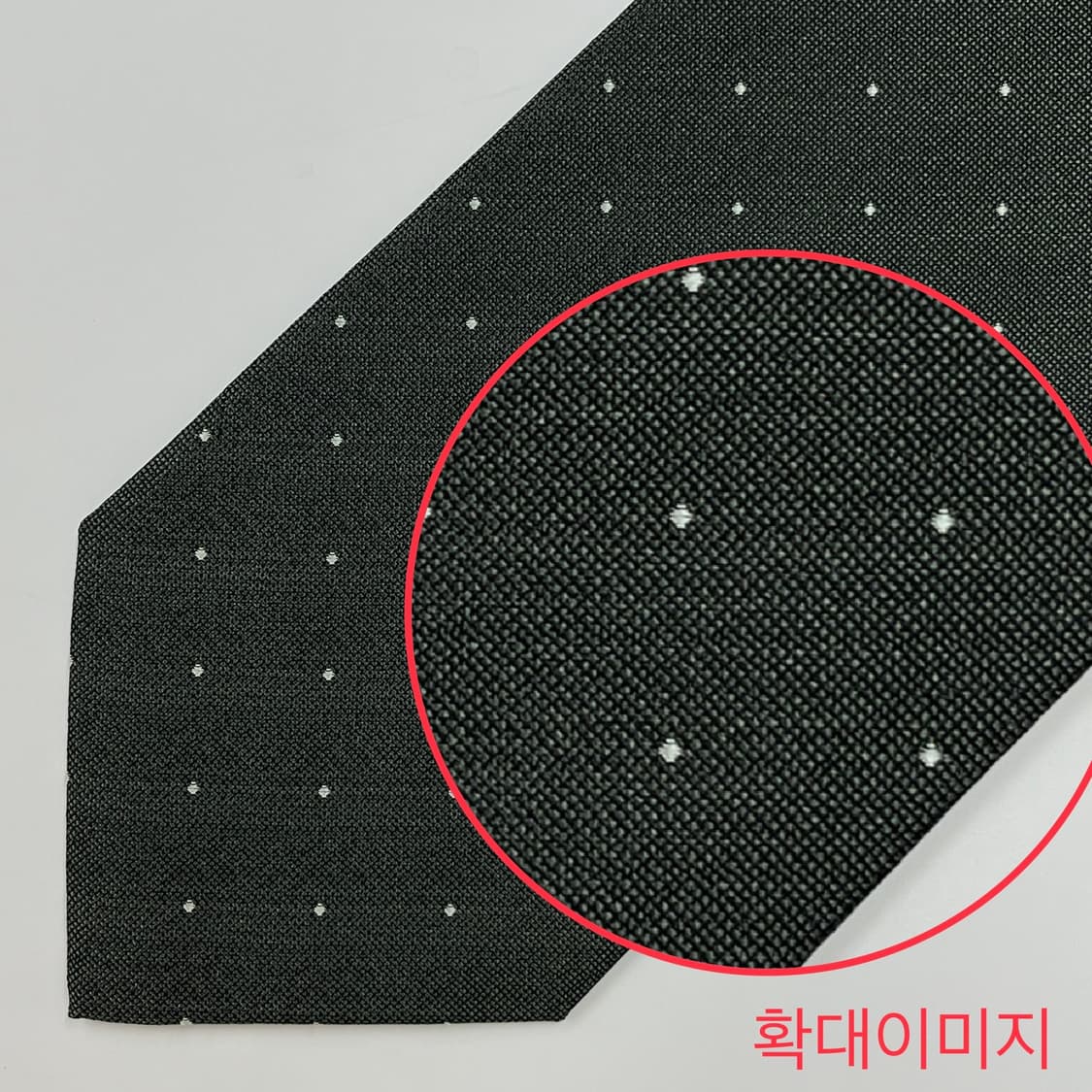 정품 명품 입생로랑 넥타이 9.5cm 카키 컬러 도트 상품이미지7