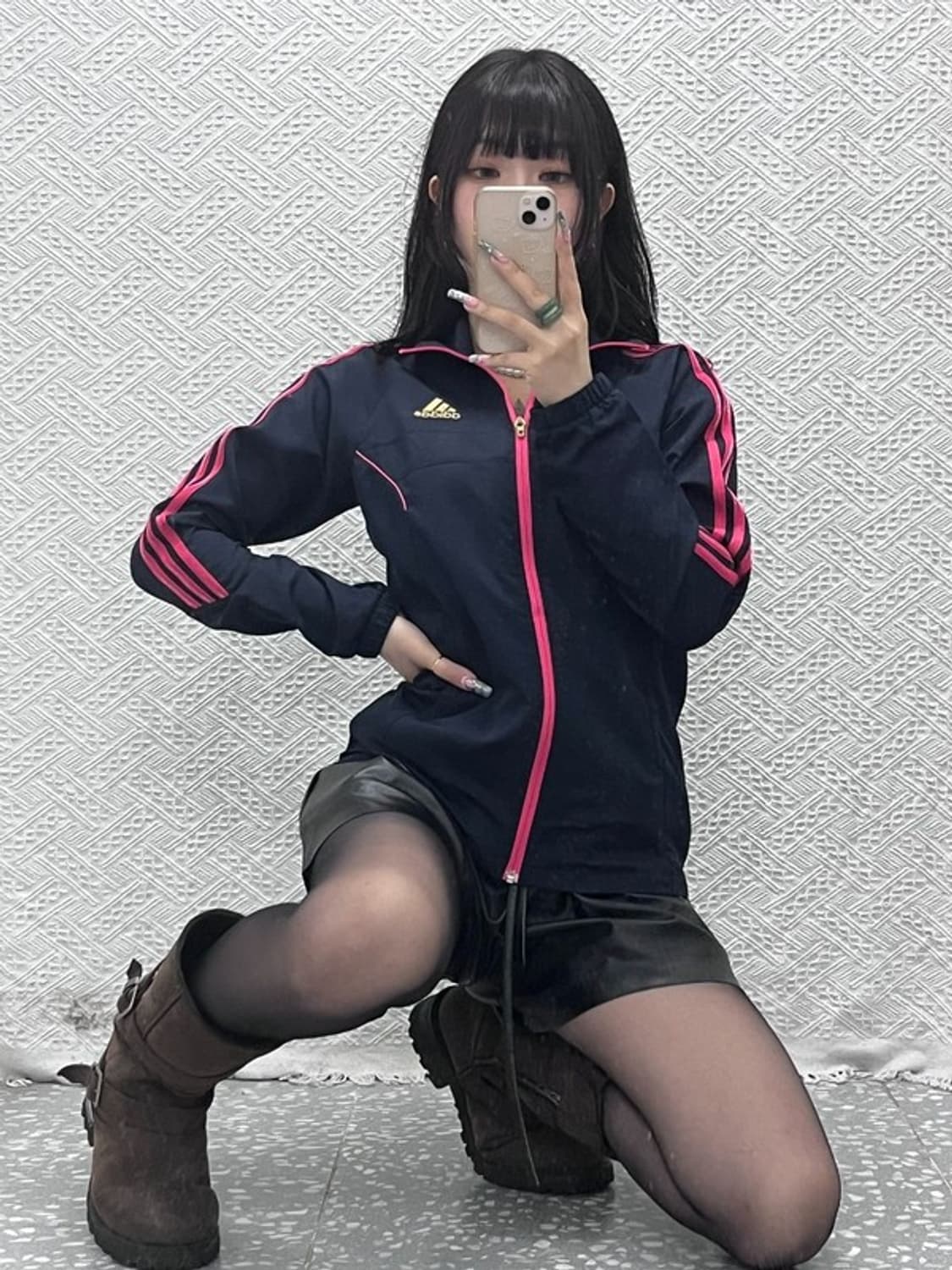 아디다스 Y2K 레트로 트윙클 핑크 삼선 져지 집업 M C12577 상품이미지1