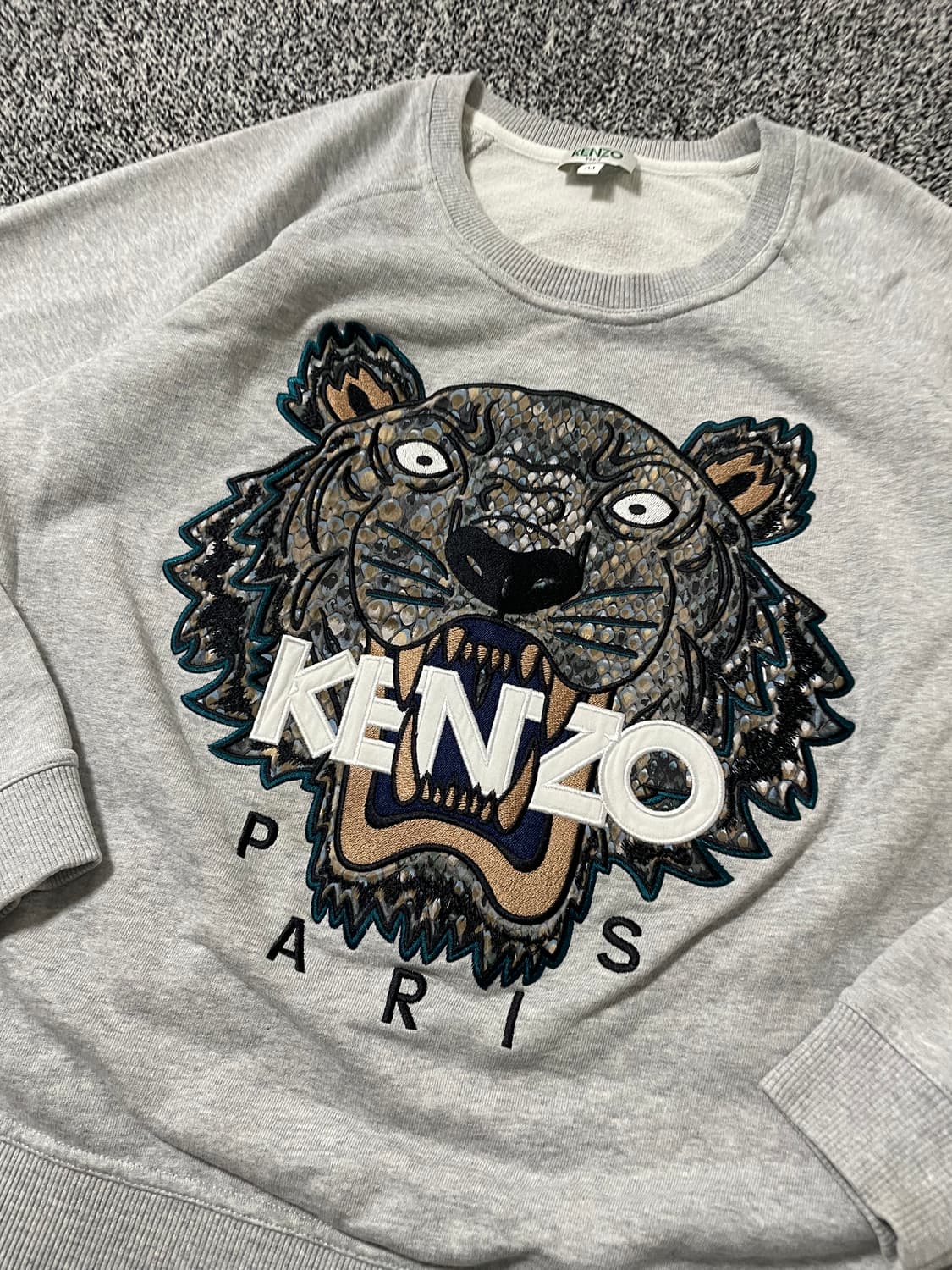 빈티지9. 겐조 KENZO 타이거 프론트 자수 맨투맨 스웻셔츠 그레이 상품이미지2