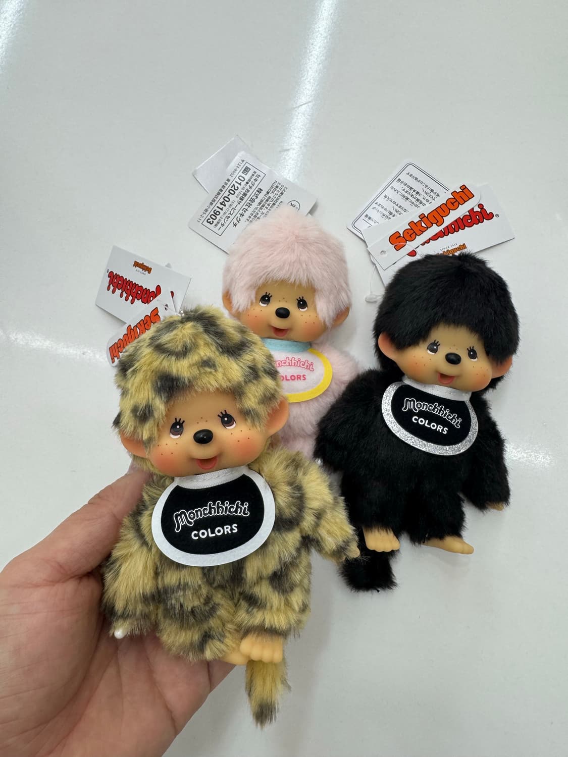 몬치치 키링 호피, 블랙, 연핑크 상품이미지2