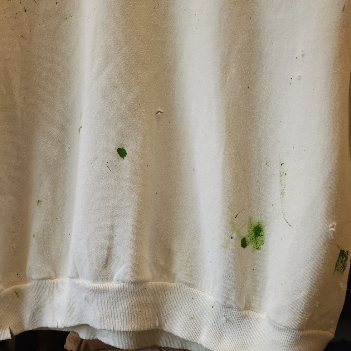 90s 빈티지 스웻셔츠 플레인 스웻셔츠 페인팅 데미지 화이트 L 상품이미지8