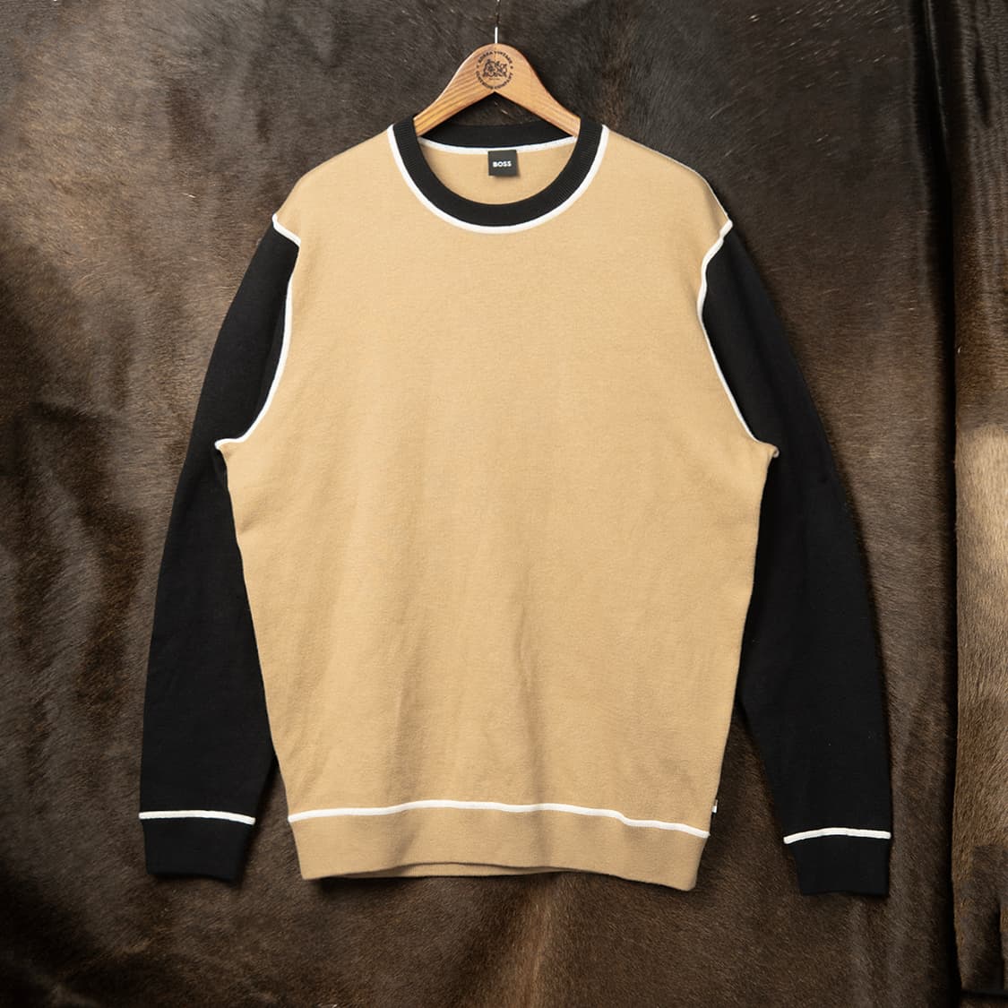 [XL] 휴고보스 BOSS 투톤 코튼 울 니트  상품이미지1