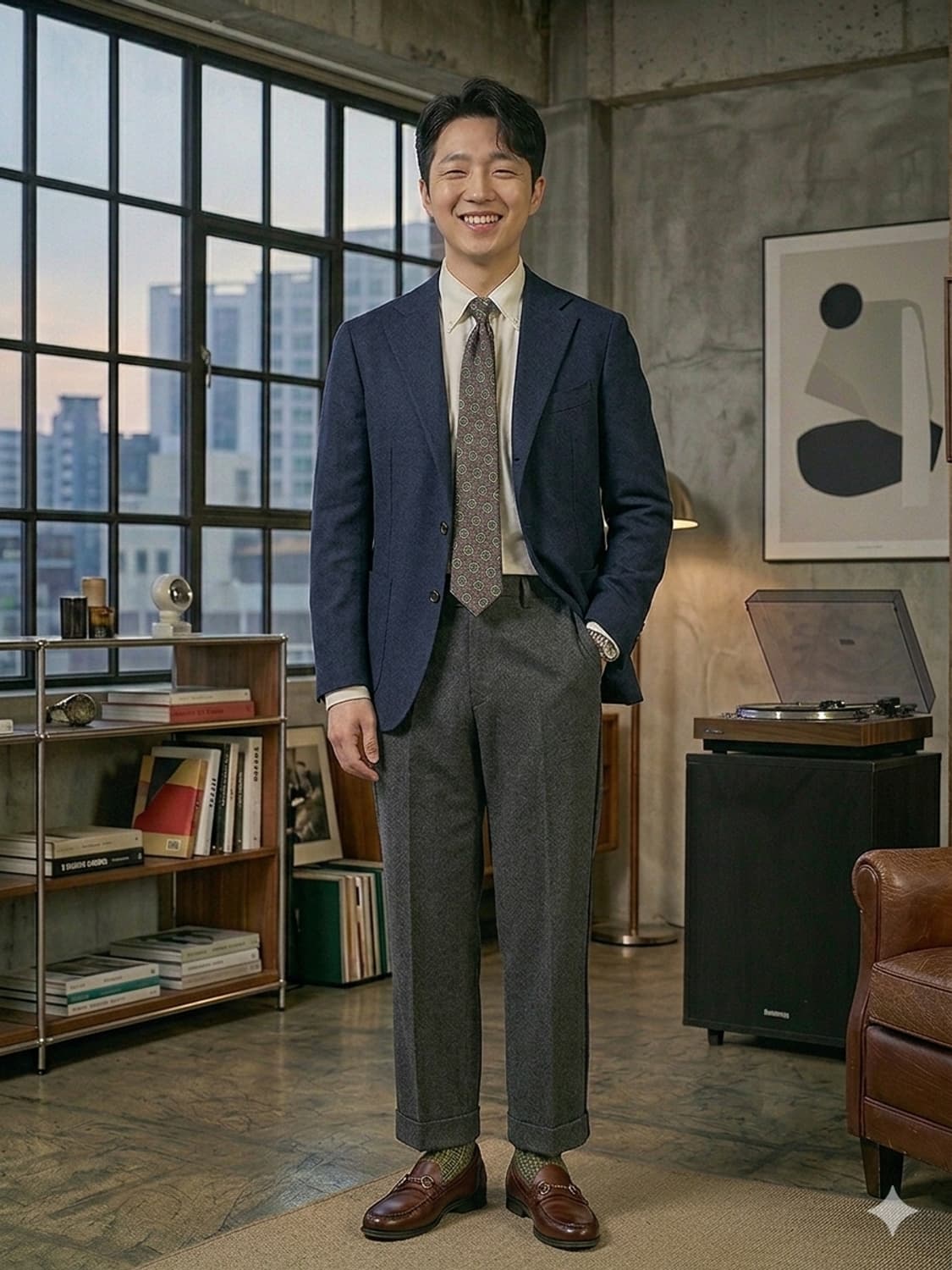  폴로 랄프로렌 기하학 패턴 핸드메이드 실크 넥타이 상품이미지4