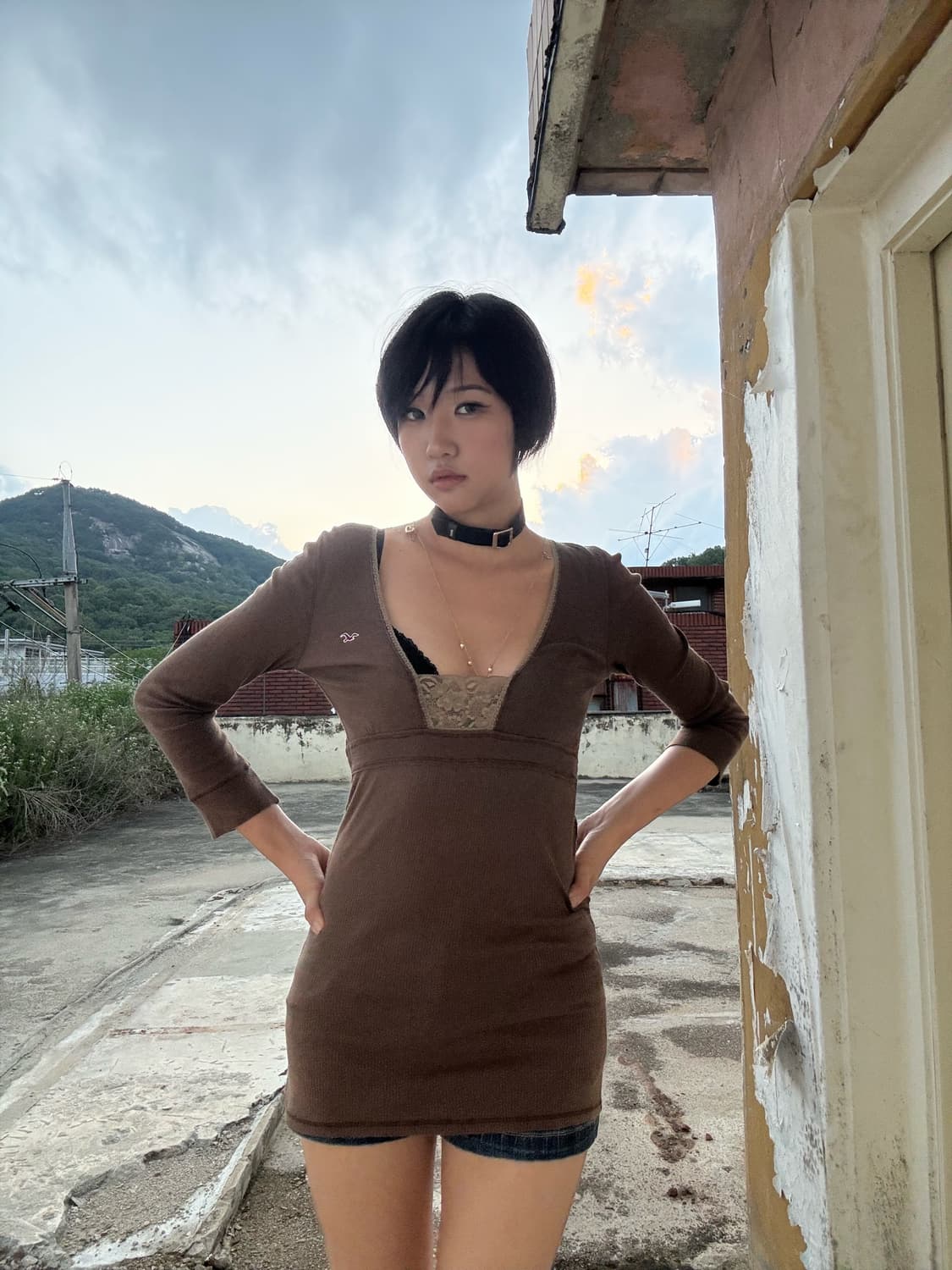 L 홀리스터 브라운 롱슬리브 상품이미지2