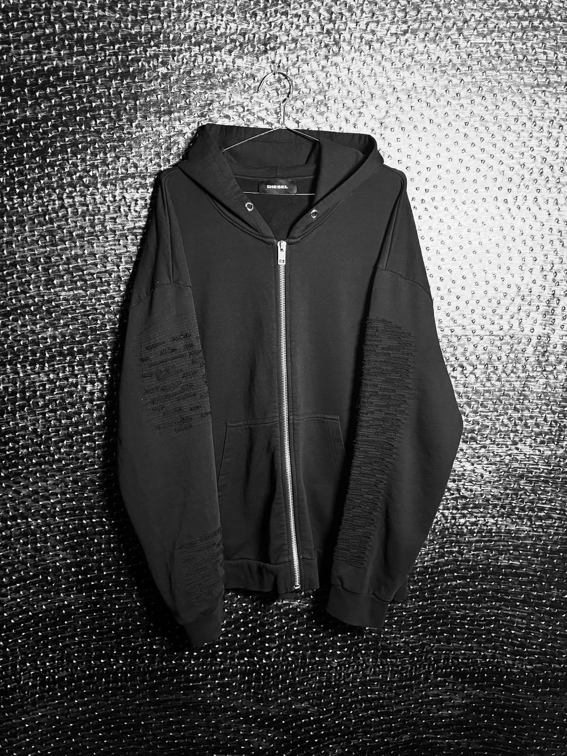 디젤 데미지 슬리브 후드집업 상품이미지1