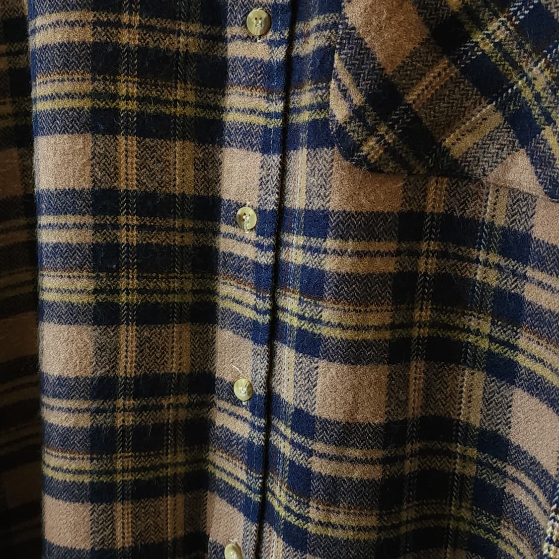 90s 아메리칸 빈티지 체크셔츠 헤비 플란넬 워크셔츠 블루 xl 상품이미지7