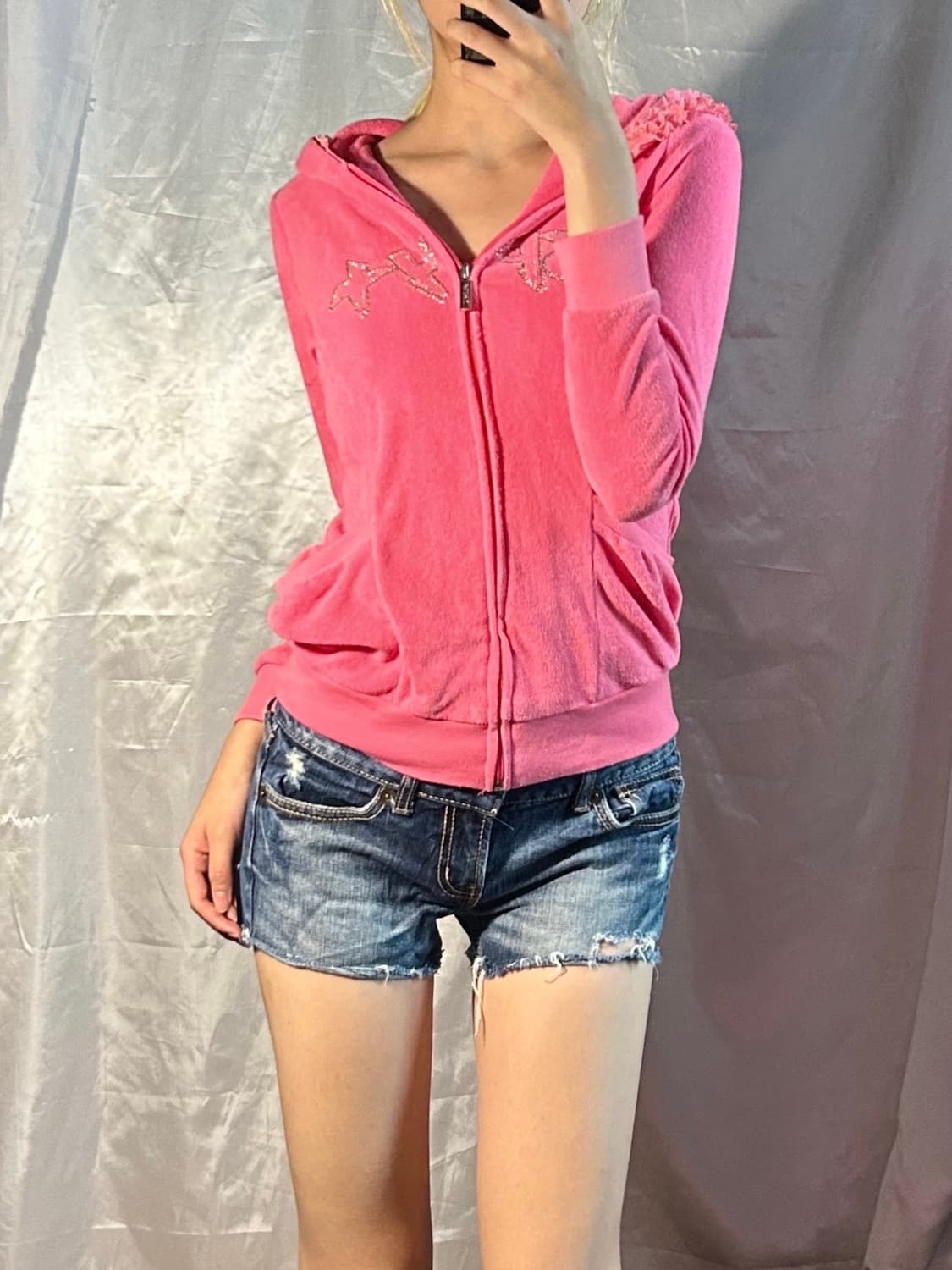 spy gal velvet hood zip-up 상품이미지1