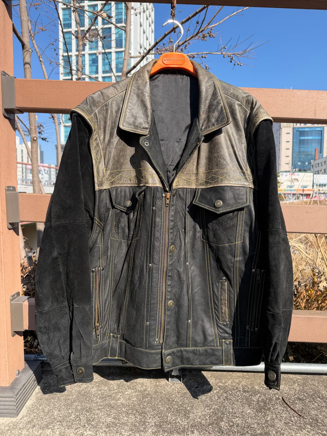 80s 90s leather jacket 웨스턴 트러커 가죽 자켓 상품이미지1