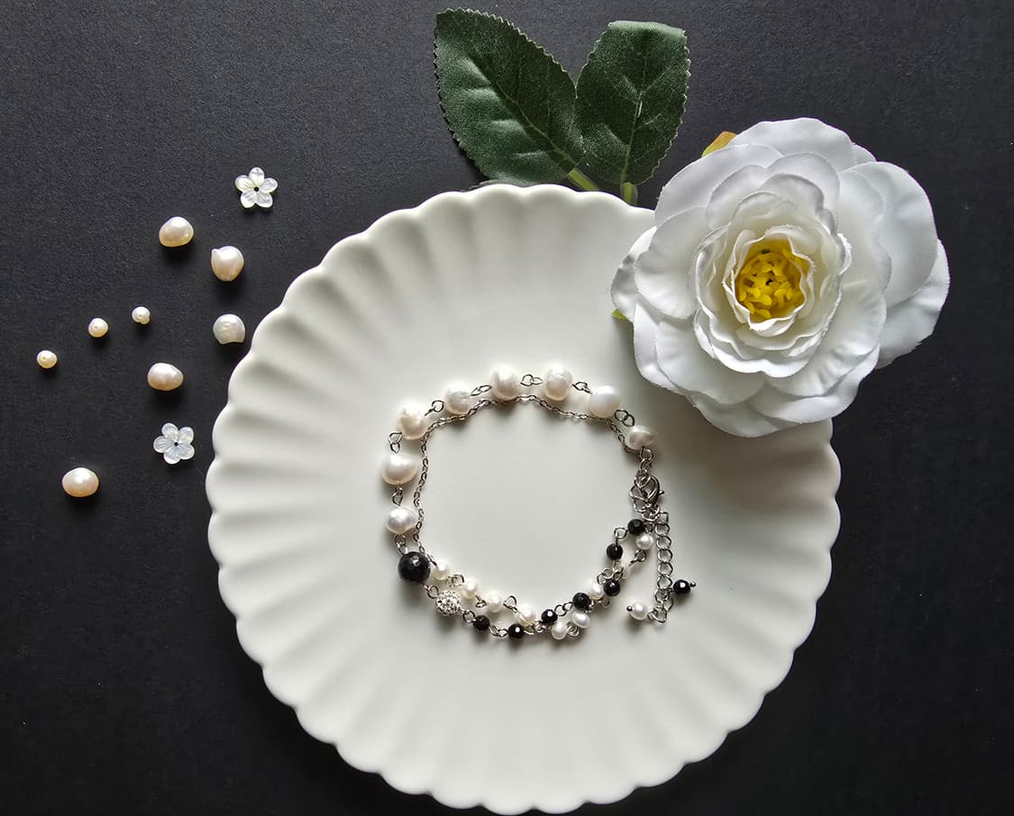 담수진주 두줄 팔찌 상품이미지1