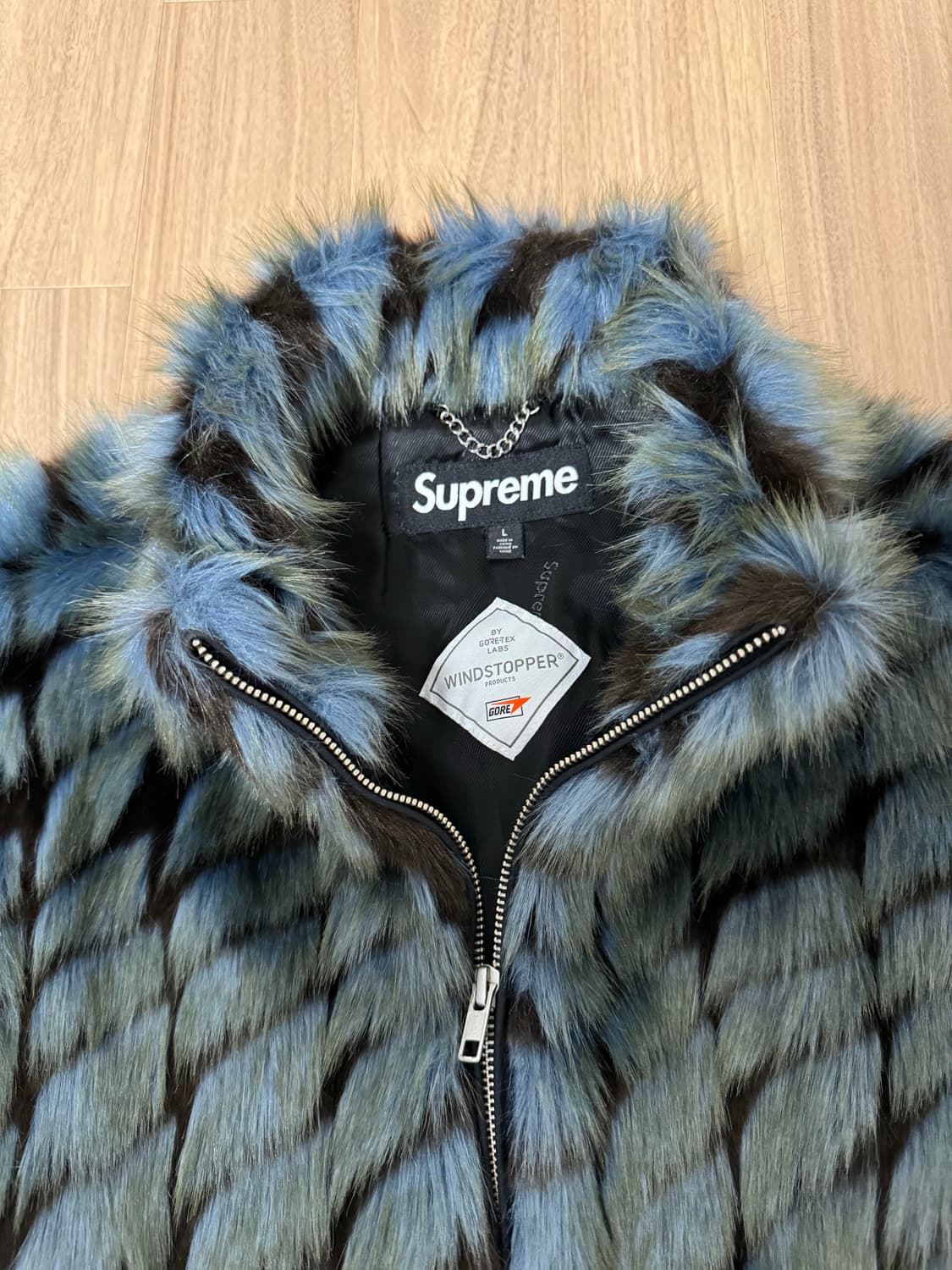 슈프림 투톤 윈드스토퍼 포우 퍼 자켓 블루 L 사이즈 상품이미지2