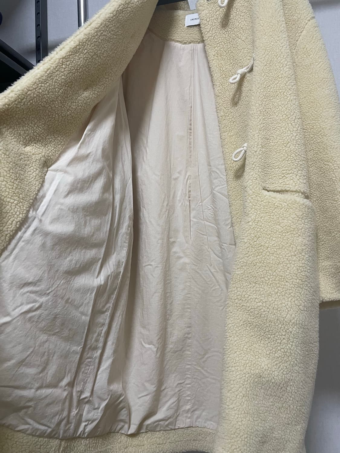 새제품) 아모멘토 퍼 토글 더플 코트 os 뽀글이 상품이미지9