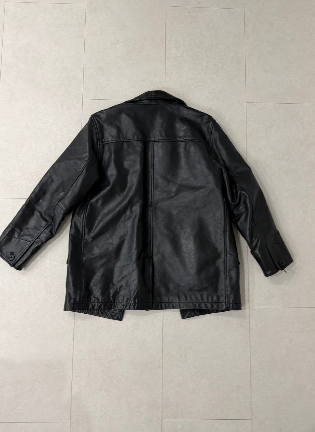 Gap 올드갭 블랙 레더 카코트 S 상품이미지2