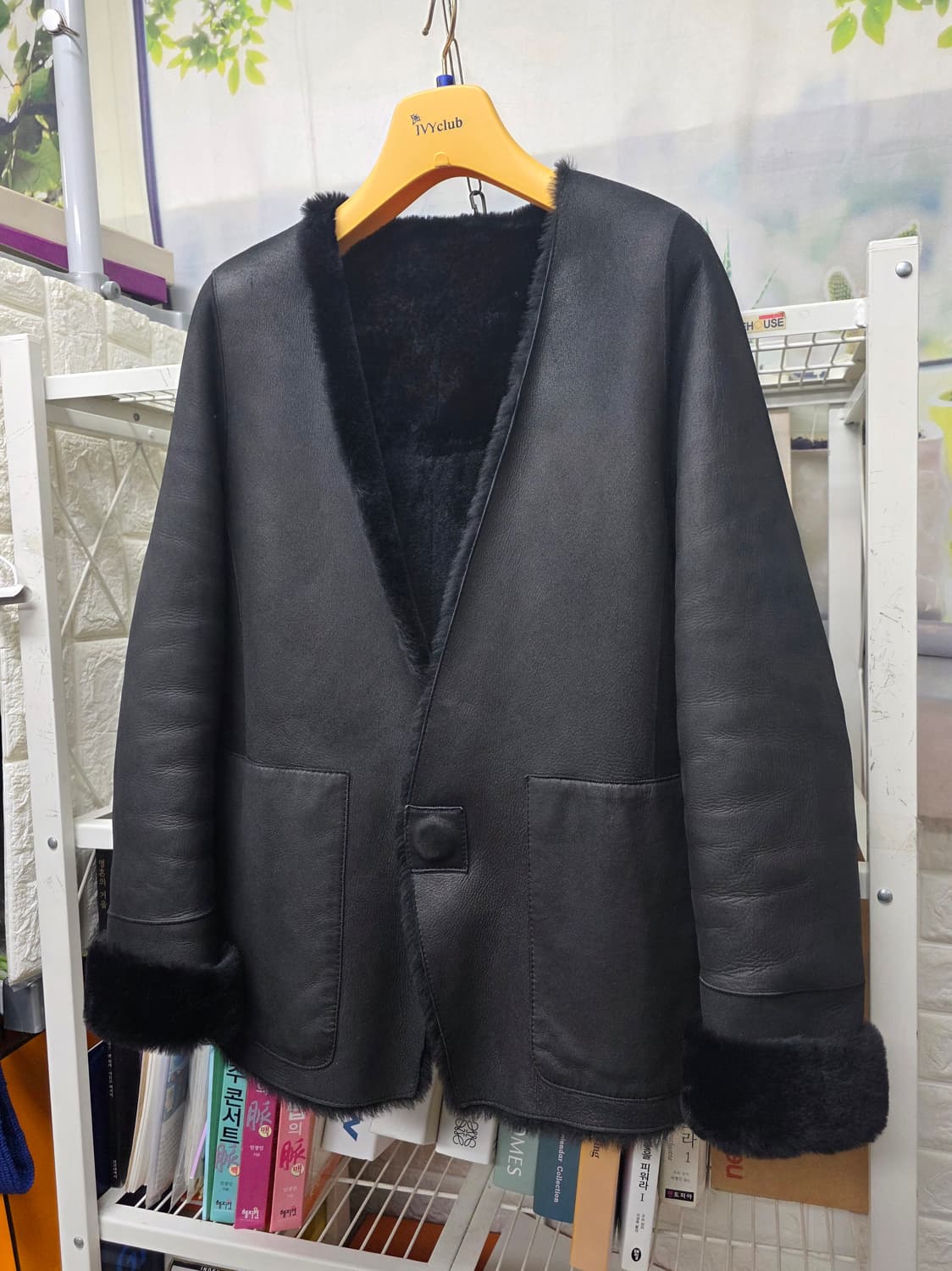 로보 여성 양면무스탕 슬림55 양가죽 양털 리버시블 무스탕 AD36 상품이미지3