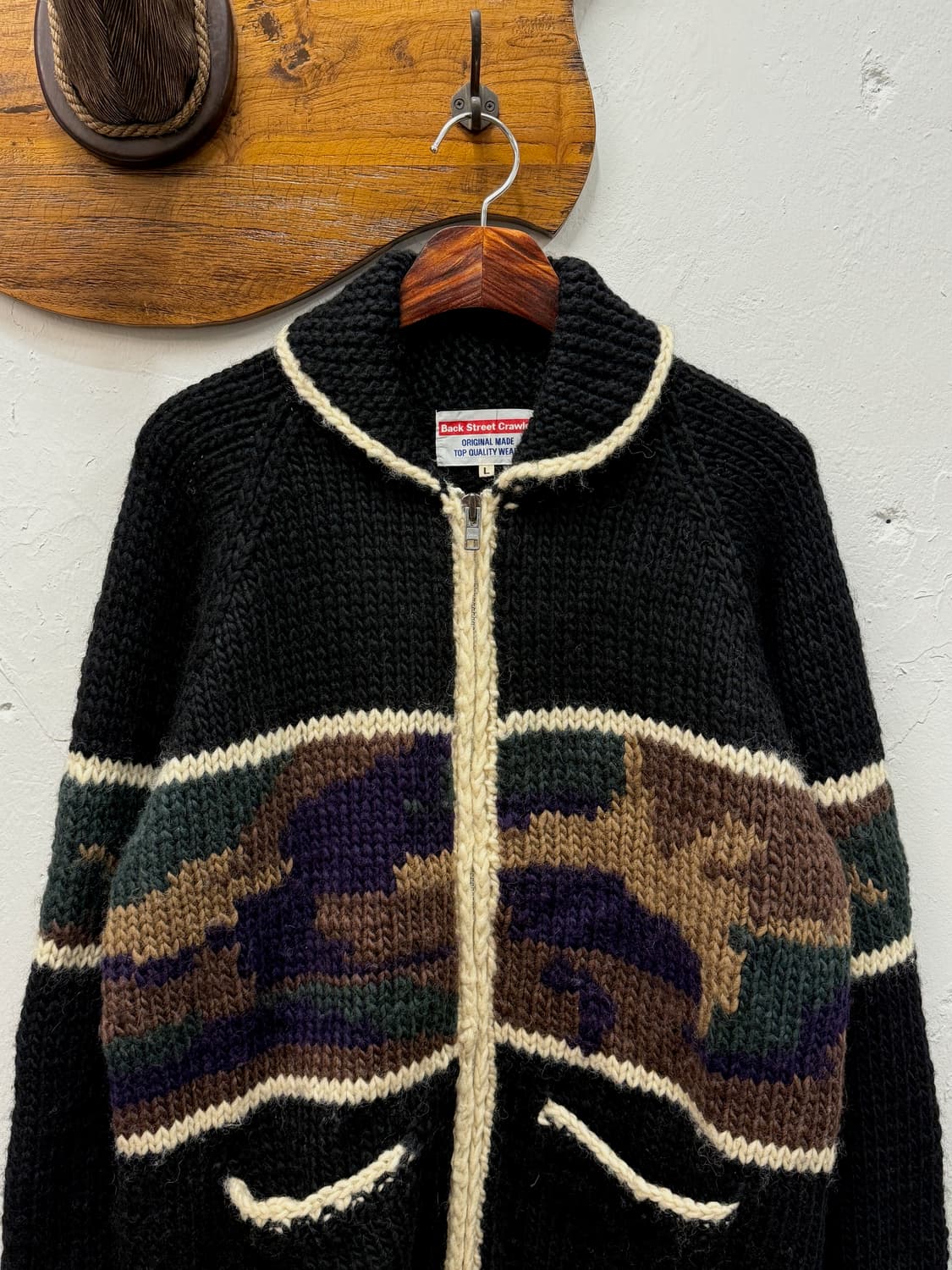 L) Back Street Crawler Wool Zip Knit Jac 상품이미지1