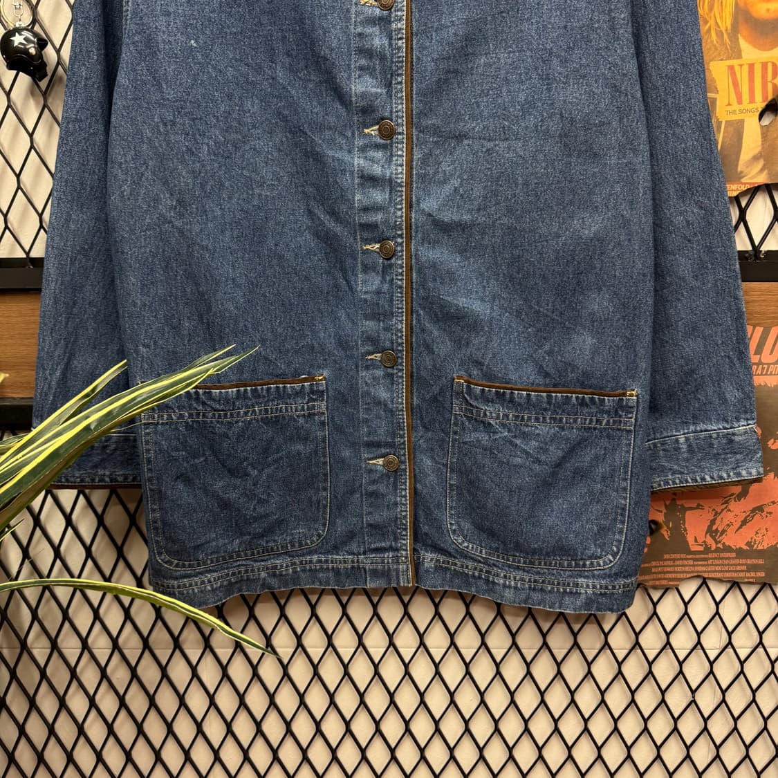 90s USA VINTAGE 데님 초어자켓 전면 투포켓 포인트 중청 상품이미지4